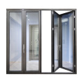 WANJIA Sound proof tempered glass exterior folding doors aluminum doors